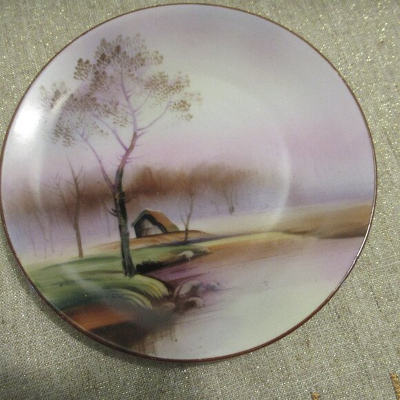 Noritake Hand Painted Scenic Landscape Bread Butter Plate 6 1/4" Made in Japan - Picture 1 of 5